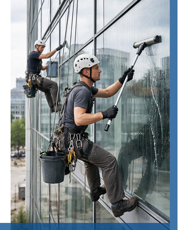 Мойка витражей альпинистами в Кохме от 727 р. под ключ|ВЫСОТНИК-Кхм