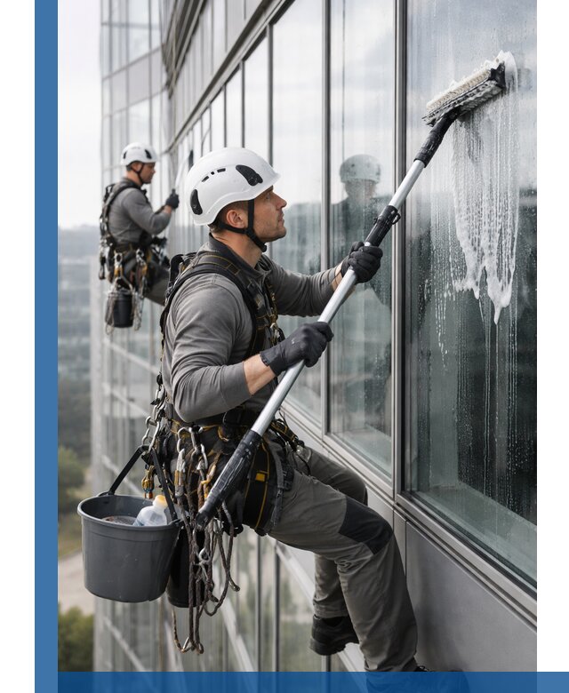 Высотная мойка сплошного остекления с выездом в Кохме