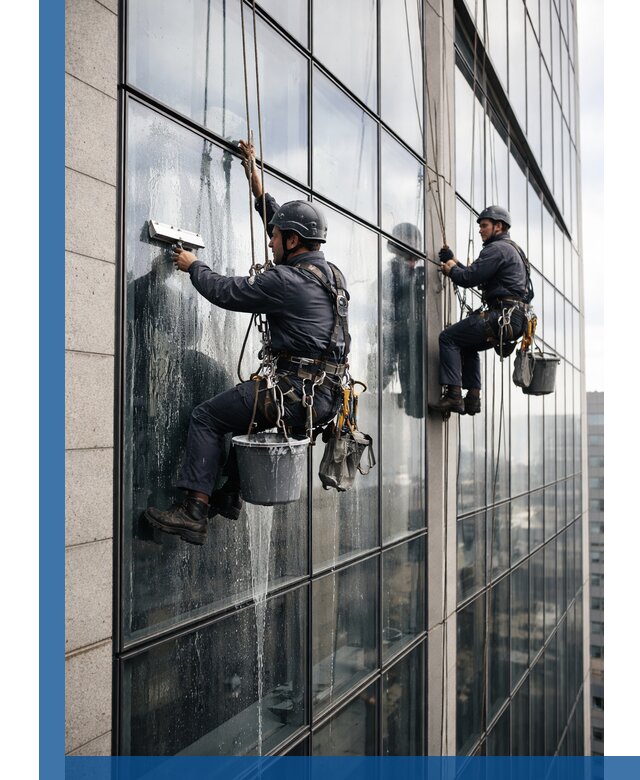 Профессиональная мойка стеклянных фасадов зданий в Кохме