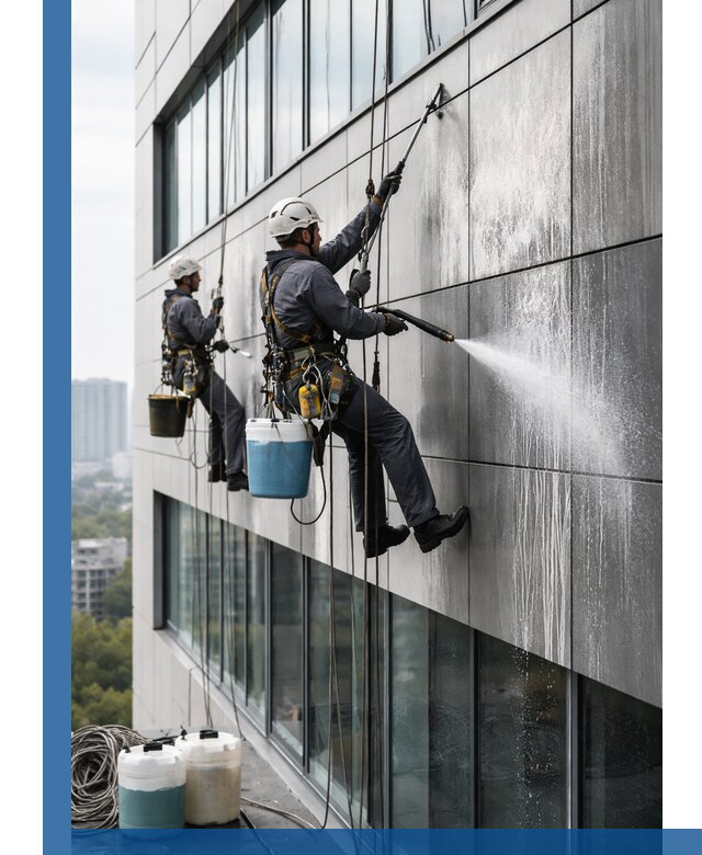 Профессиональная мойка вентилируемых фасадов в Кохме