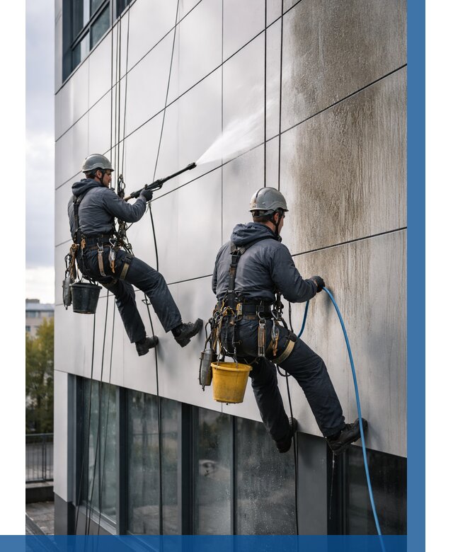 Мойка фасада из композита в Кохме по цене от 312 р. | ВЫСОТНИК-Кхм