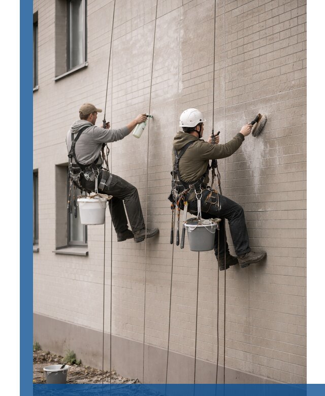 Удаление высолов с фасада зданий в Кохме без повреждений и следов