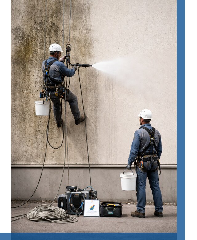 Очистка фасада от плесени в Кохме от 312 р. | ВЫСОТНИК-Кхм