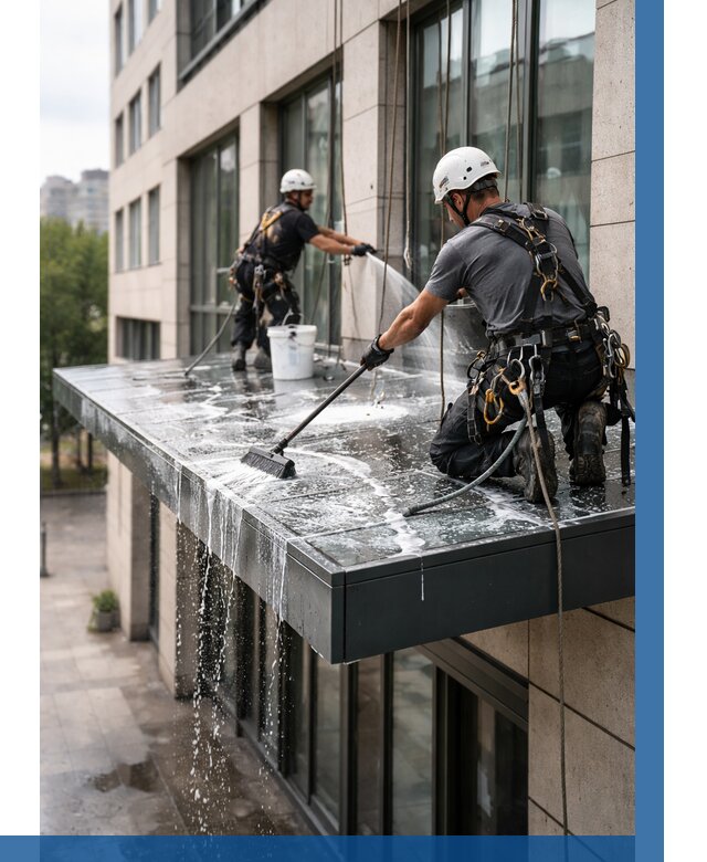 Мойка козырьков и навесов в Кохме от 3636 р. | ВЫСОТНИК-Кхм