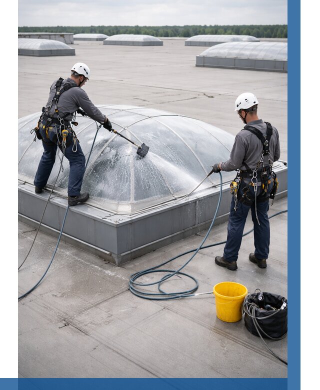 Мойка зенитных фонарей в Кохме, заказать от 4675 р. | ВЫСОТНИК-Кхм