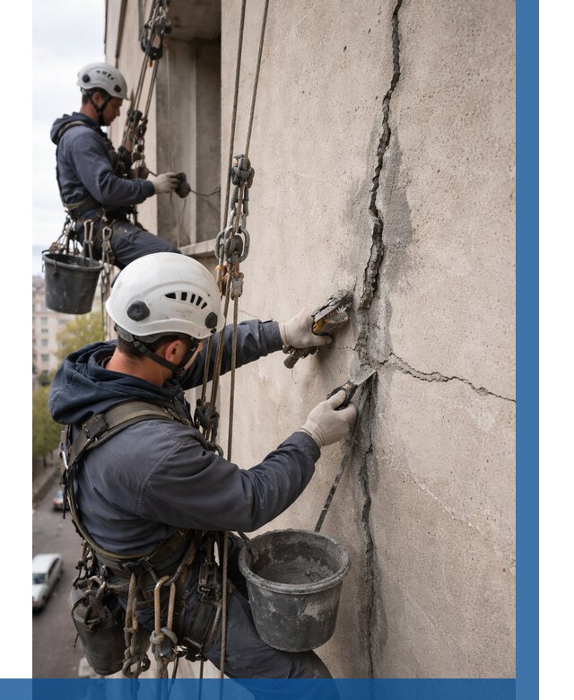 Заделка трещин на фасаде в Кохме от 935 р. | ВЫСОТНИК-Кхм