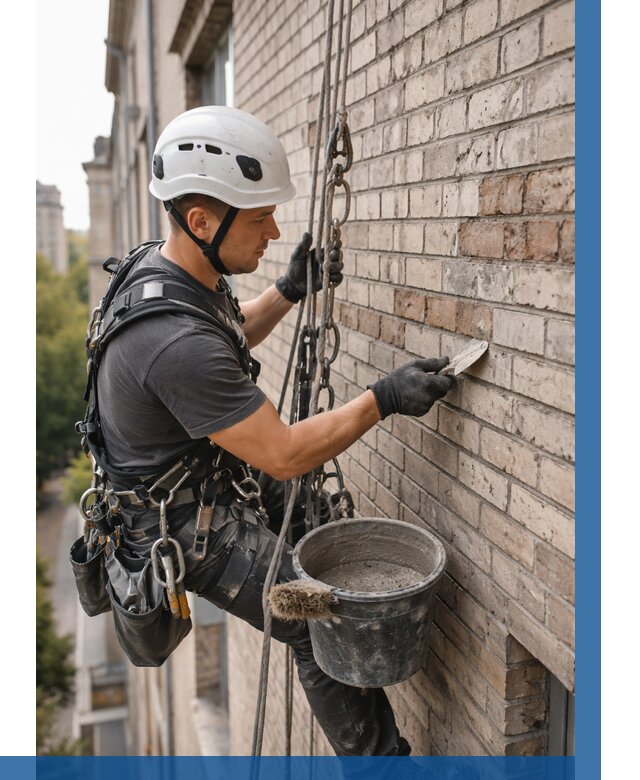 Ремонт кирпичной кладки фасада в Кохме от 1870 р. | ВЫСОТНИК-Кхм