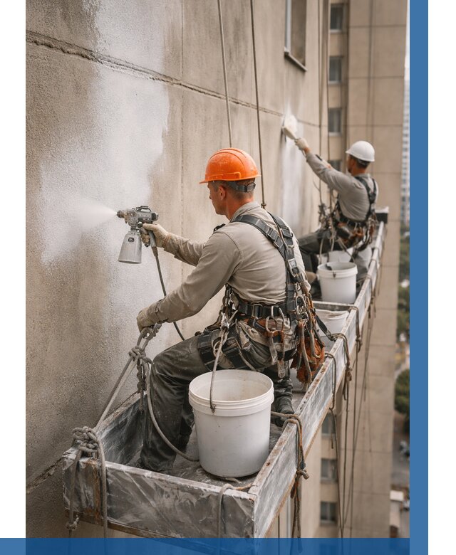 Грунтовка фасада на высоте в Кохме от 125 р. | ВЫСОТНИК-Кхм