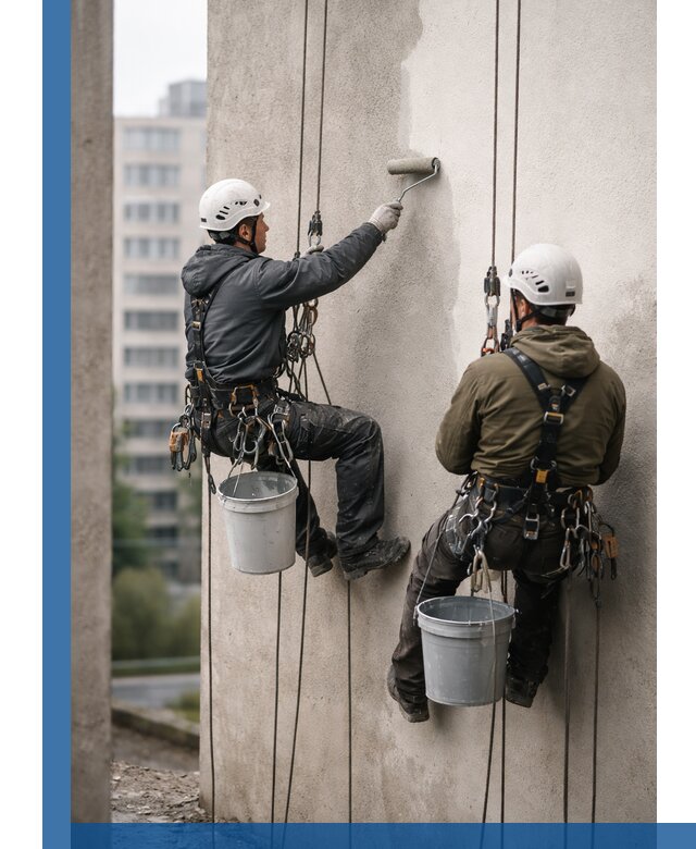 Покраска фасадов высотными альпинистами в Кохме с гарантией