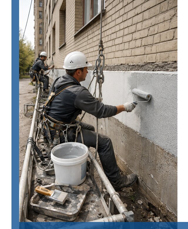 Окраска цоколя здания в Кохме профессионально и надежно