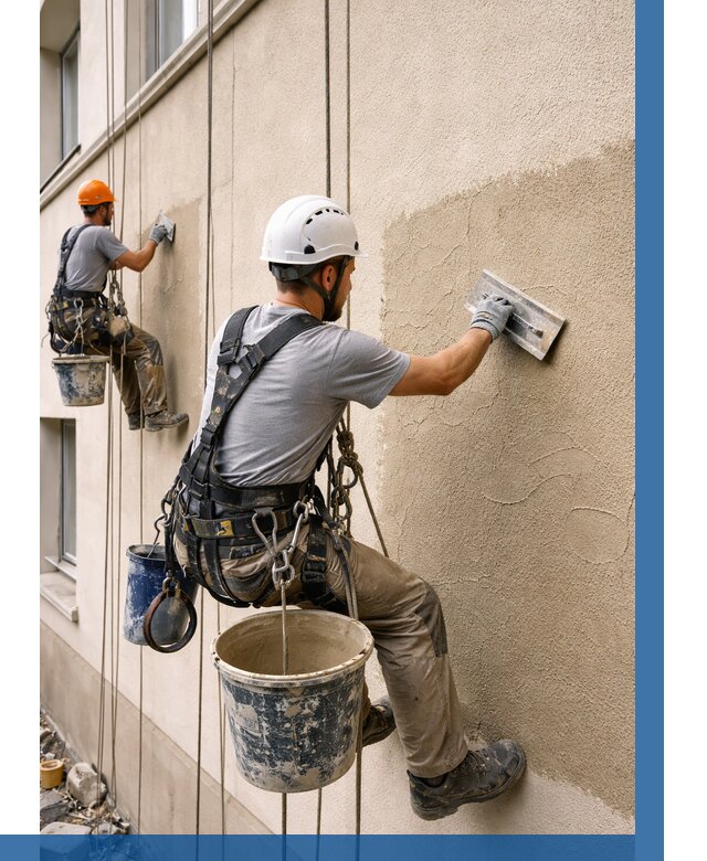 Декоративная штукатурка фасада в Кохме от 1247 р. | ВЫСОТНИК-Кхм