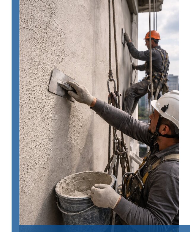 Декоративная штукатурка фасада с утеплением и защитой в Кохме