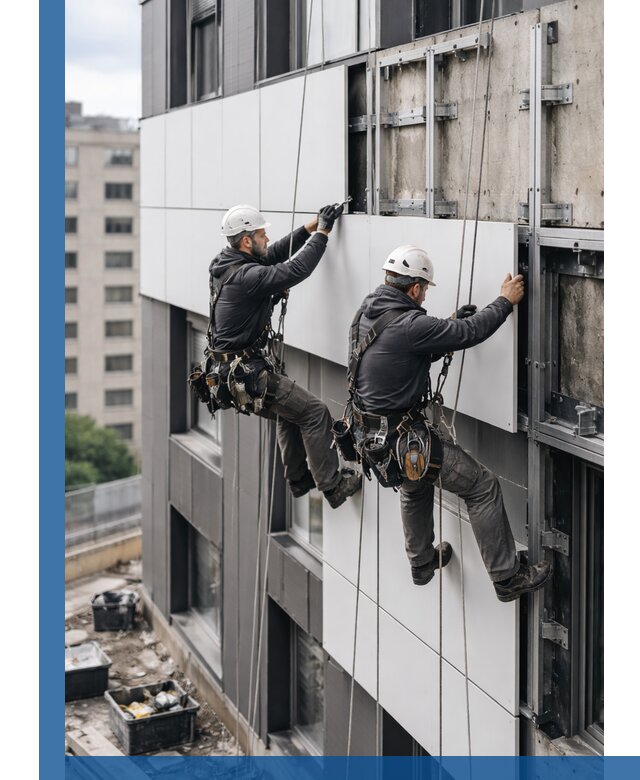 Монтаж композитных панелей фасада в Кохме под ключ