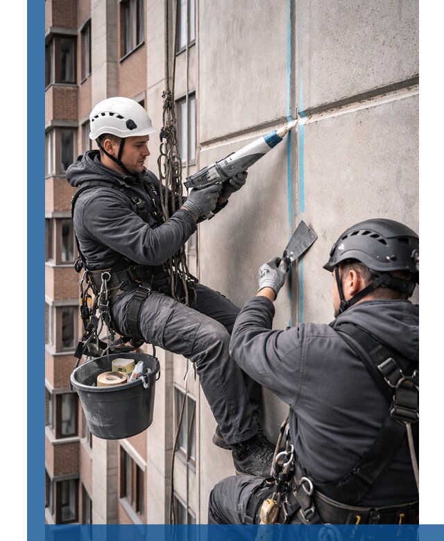 Вторичная герметизация швов фасада и кровли в Кохме