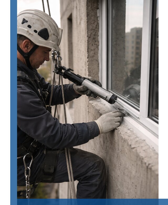 Герметизация оконных швов снаружи в Кохме профессионально