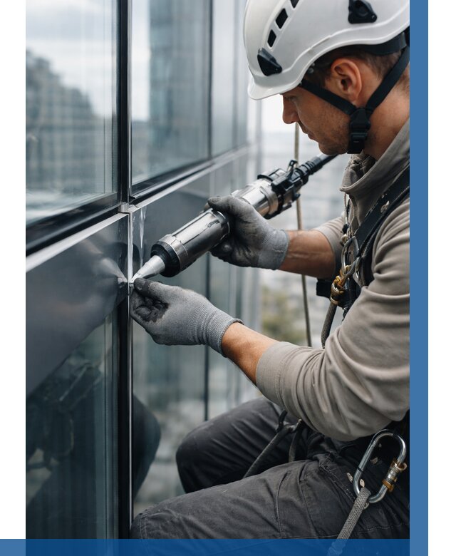 Герметизация стыков витража в Кохме от 1247 р. | ВЫСОТНИК-Кхм