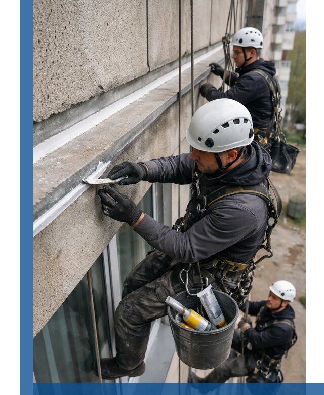 Герметизация примыкания балкона в Кохме под ключ с гарантией