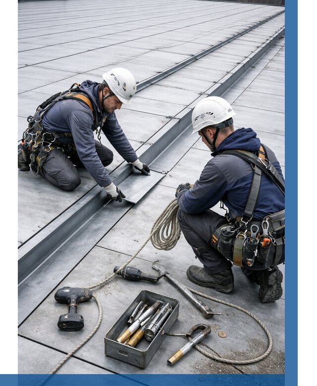 Ремонт фальцевой кровли в Кохме от 727 р. | ВЫСОТНИК-Кхм