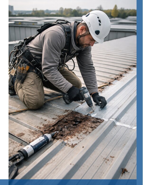 Ремонт профнастила на кровле в Кохме от 727 р. | ВЫСОТНИК-Кхм