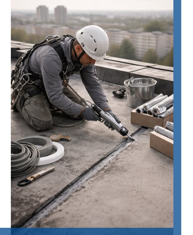 Герметизация швов кровли в Кохме от 467 р./м2 | ВЫСОТНИК-Кхм