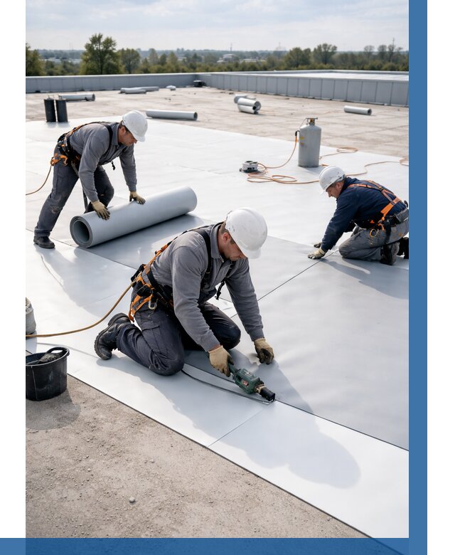 Монтаж мембранной кровли под ключ в Кохме от 1247 р. | ВЫСОТНИК-Кхм