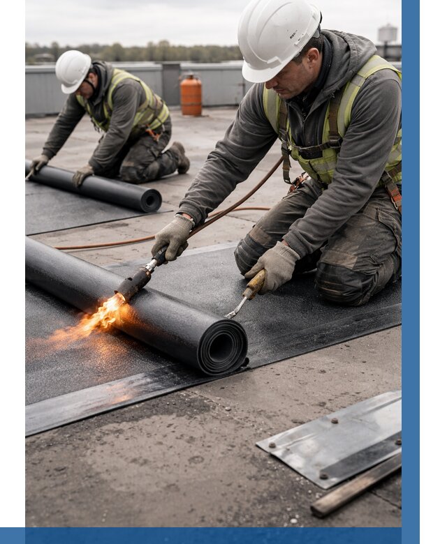 Монтаж наплавляемой кровли в Кохме от 883 р. — ВЫСОТНИК-Кхм