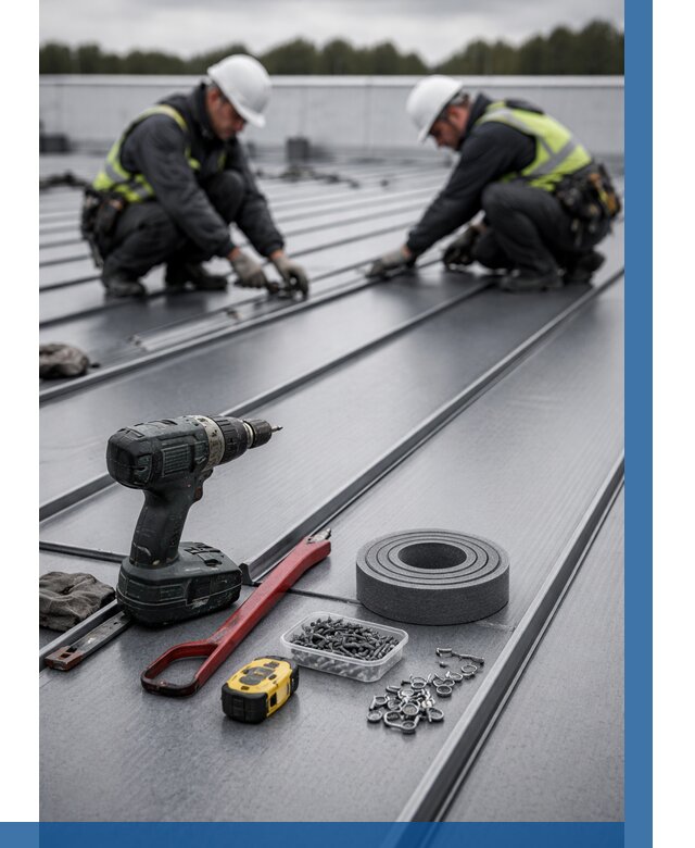 Монтаж фальцевой кровли в Кохме от 1870 р. | ВЫСОТНИК-Кхм