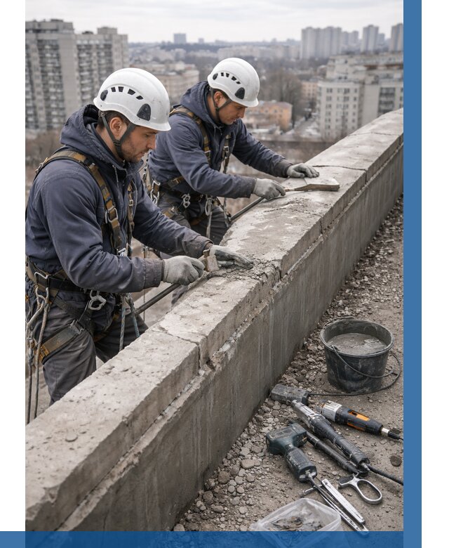 Ремонт парапета на кровле в Кохме от 1558 р. | ВЫСОТНИК-Кхм