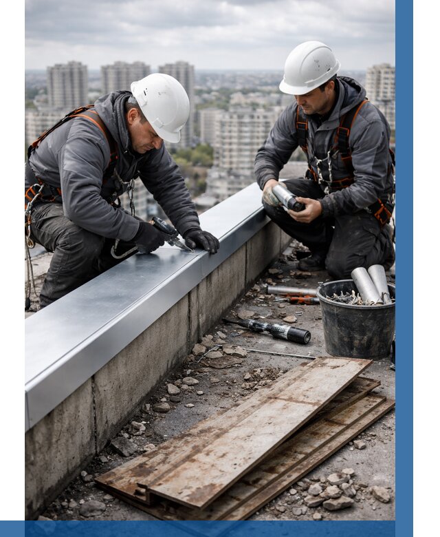 Замена парапетных крышек под ключ в Кохме от 1247 р. | ВЫСОТНИК-Кхм