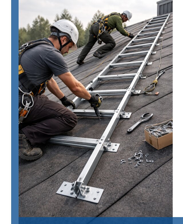 Профессиональный монтаж кровельной лестницы в Кохме под ключ