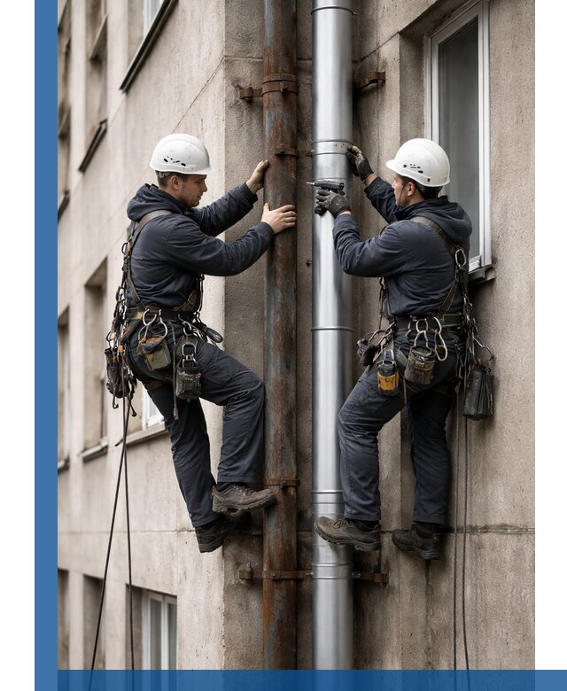 Замена водосточных труб в Кохме: монтаж и демонтаж под ключ