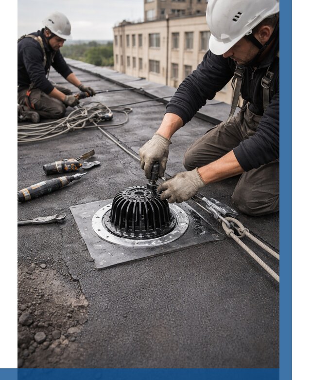 Установка водосточных воронок в Кохме цена от 3636 р. | ВЫСОТНИК-Кхм