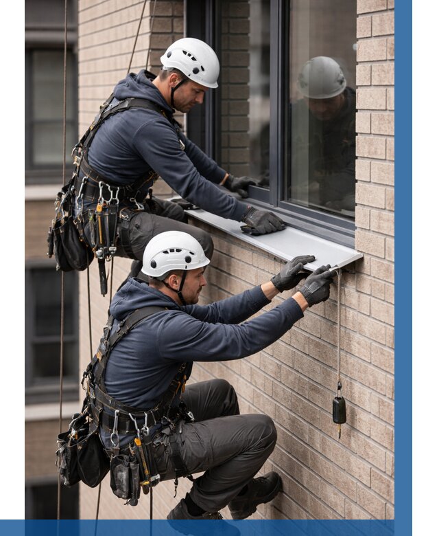 Монтаж оконных отливов под ключ в Кохме от 3636 р. | ВЫСОТНИК-Кхм