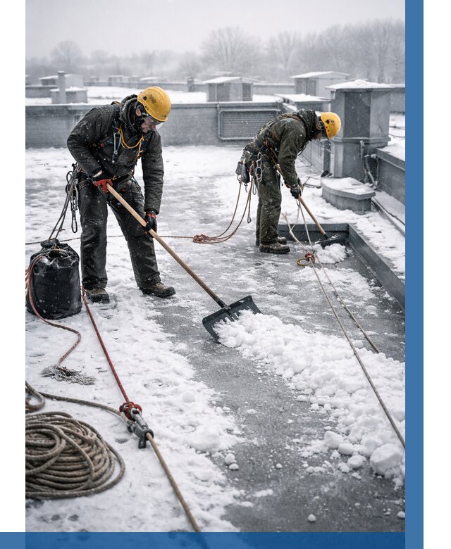 Очистка крыши от снега в Кохме от 7791 р. | ВЫСОТНИК-Кхм