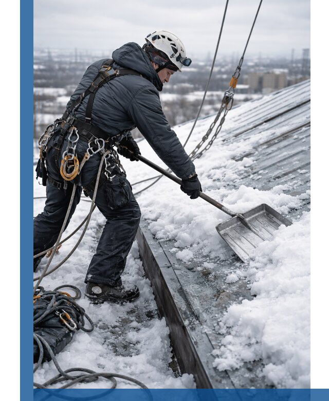 Профессиональная очистка кровли от снега и наледи в Кохме