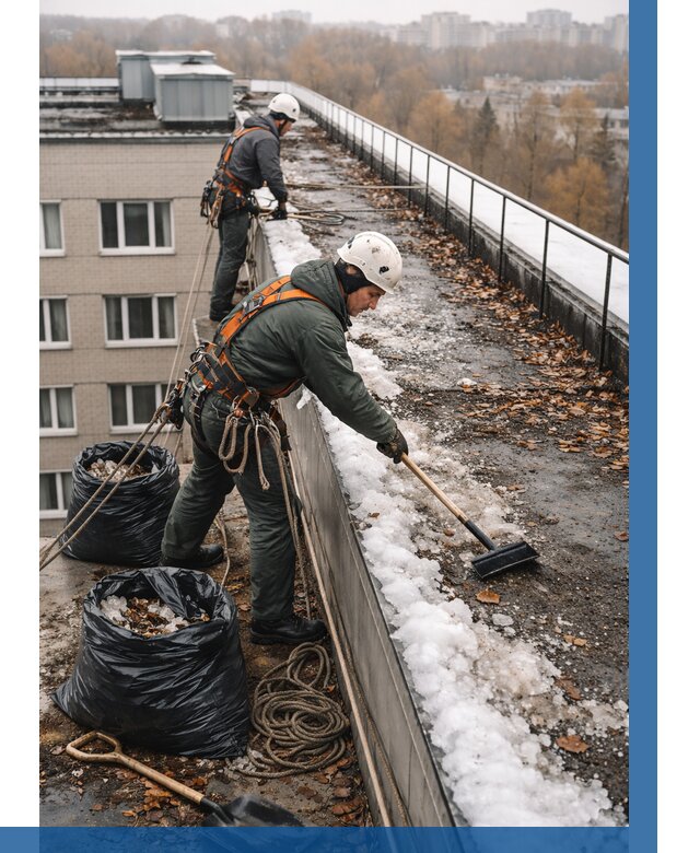 Очистка кровли по периметру в Кохме от 571 р. | ВЫСОТНИК-Кхм