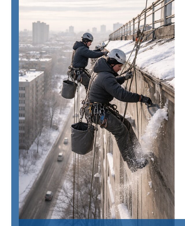 Очистка карнизов от снега в Кохме профессионально и безопасно