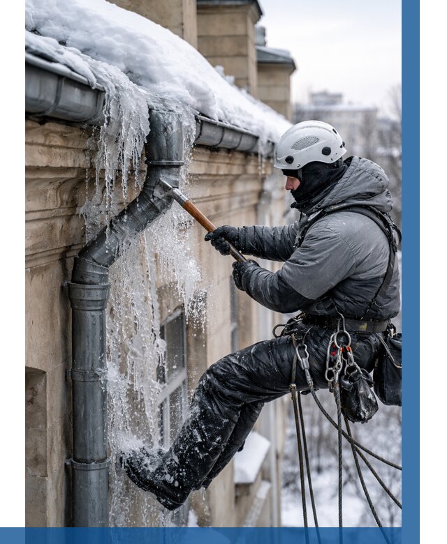 Очистка водостоков от льда в Кохме от 3636 р. | ВЫСОТНИК-Кхм