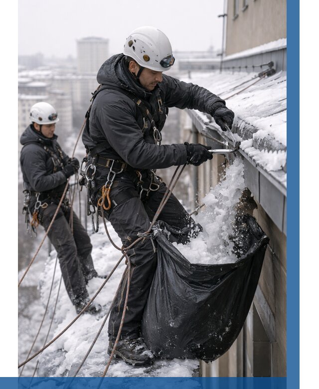 Аварийная очистка крыши в Кохме под ключ от 312 р. | ВЫСОТНИК-Кхм