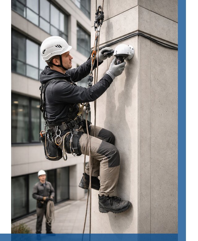 Монтаж камер видеонаблюдения на фасаде в Кохме от 8830 р.-ВЫСОТНИК-Кхм