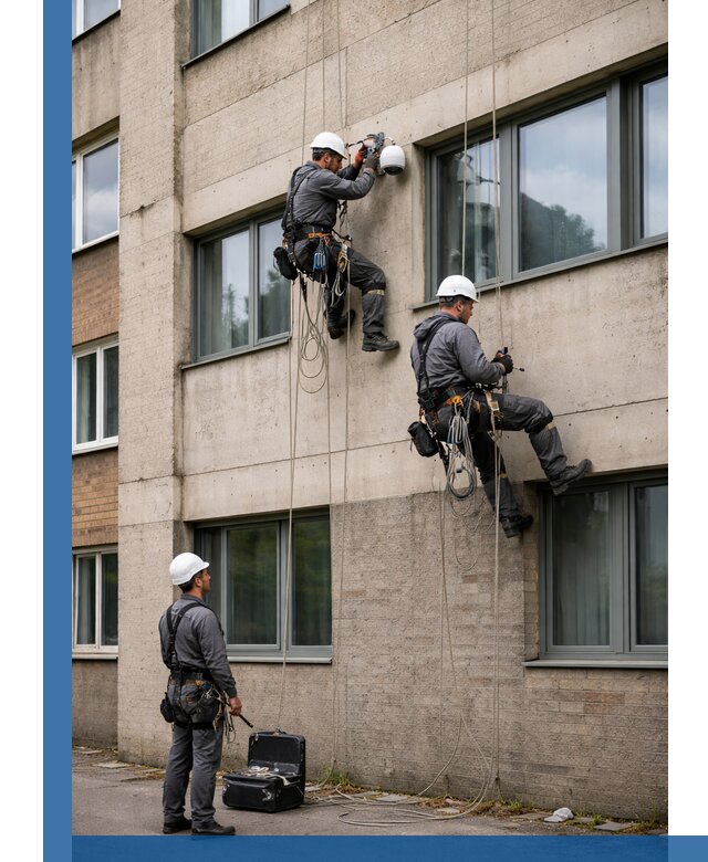 Монтаж фасадных камер видеонаблюдения в Кохме под ключ