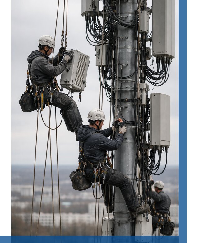 Монтаж оборудования связи на мачте в Кохме от 7791 р. | ВЫСОТНИК-Кхм