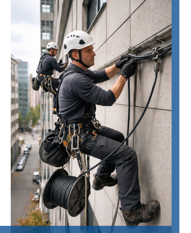 Прокладка кабеля по фасаду в Кохме от 364 р. | ВЫСОТНИК-Кхм