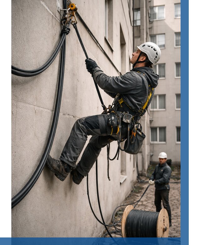 Протяжка кабеля питания на высоте в Кохме от 467 р. | ВЫСОТНИК-Кхм