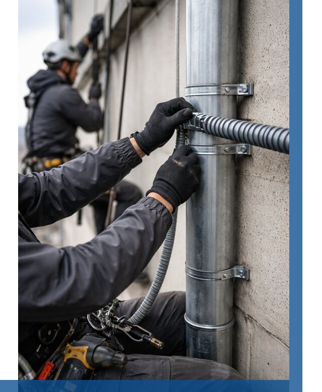 Монтаж гофры для кабеля в Кохме от 312 р. | ВЫСОТНИК-Кхм