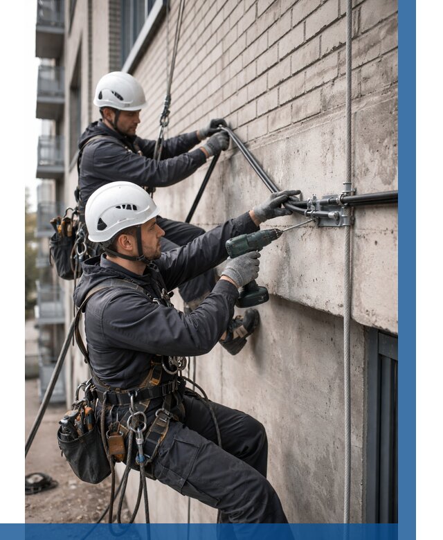 Крепление кабеля на фасаде в Кохме от 364 р. | ВЫСОТНИК-Кхм