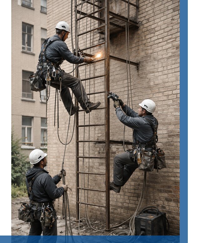 Ремонт пожарной лестницы в Кохме от 7791 р. | ВЫСОТНИК-Кхм