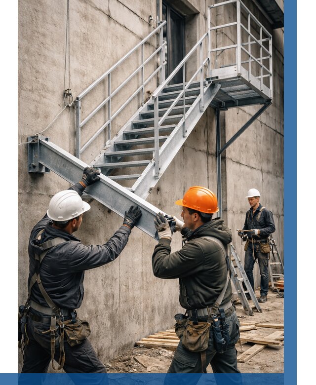 Монтаж металлических лестниц в Кохме от 15582 р. | ВЫСОТНИК-Кхм