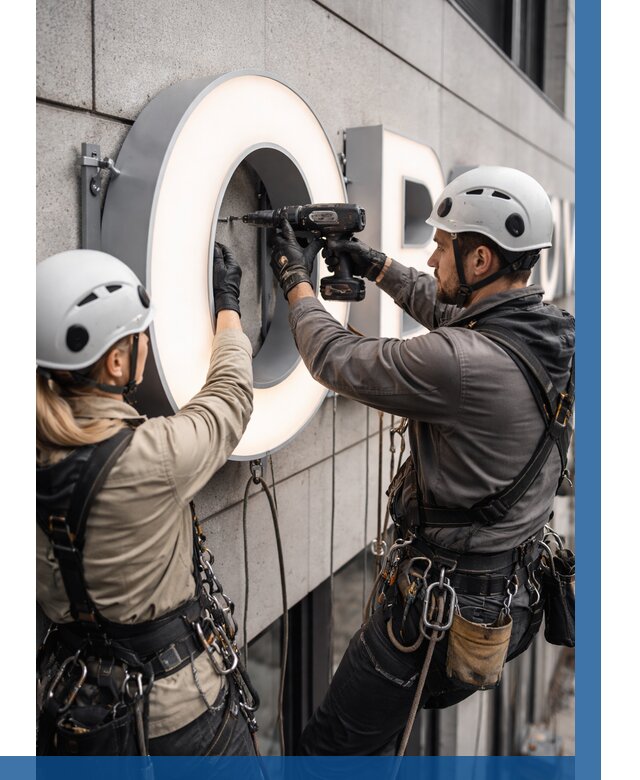 Монтаж световых букв в Кохме от 3116 р. под ключ ВЫСОТНИК-Кхм