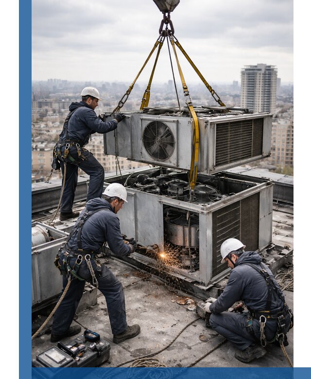 Демонтаж крышной установки в Кохме любой сложности